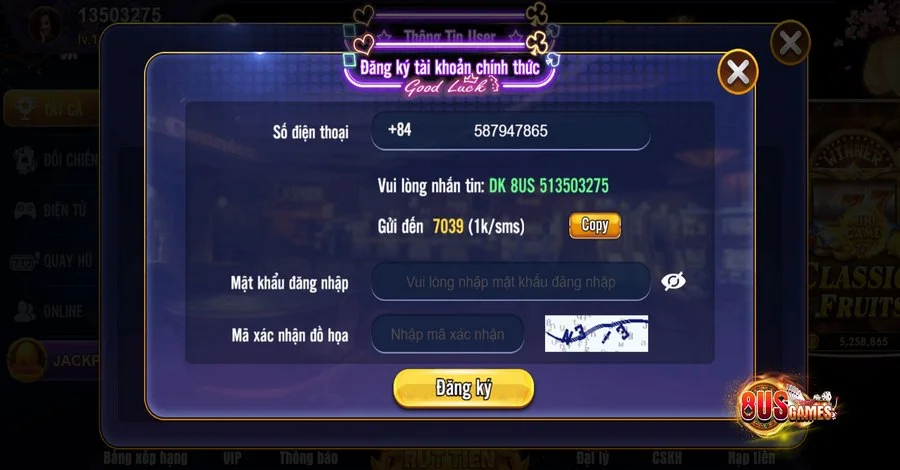 3 bước đăng ký 8US siêu nhanh